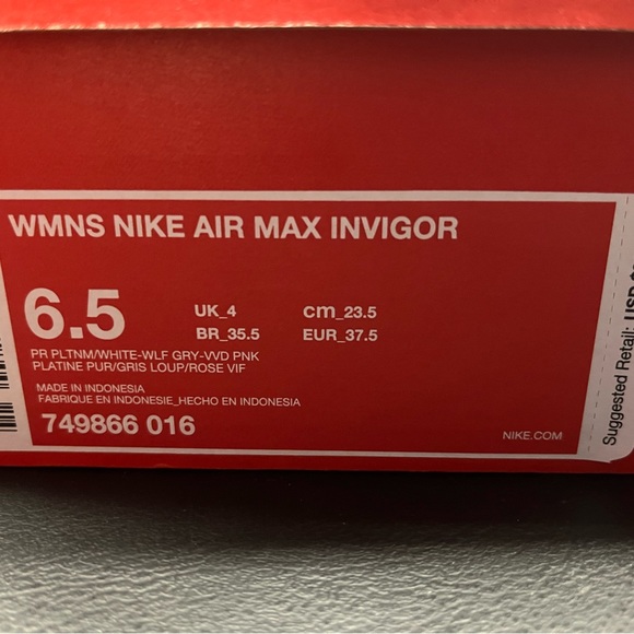 Women’s Nike Air Max Invigor- New in box- Size 6.5 - Picture 8 of 8